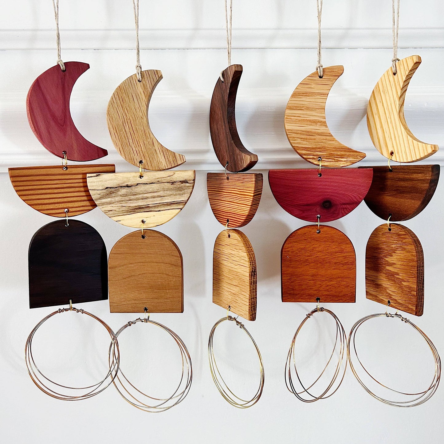 Modern Moon Wood Wall Jewelry no.007