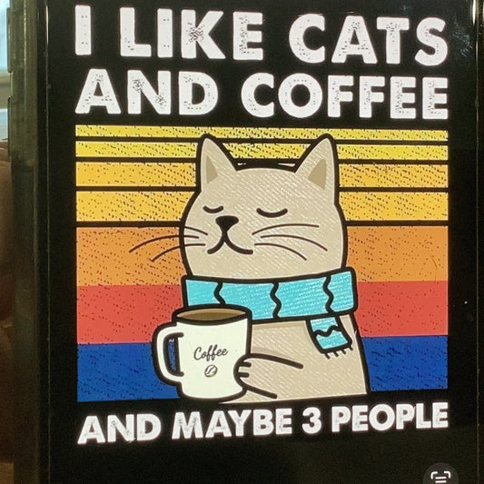 Short sleeved cat/coffee