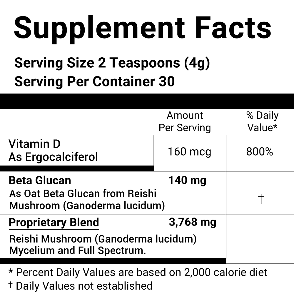 Reishi Triple Action with added Vitamin D & Beta Glucans:  B