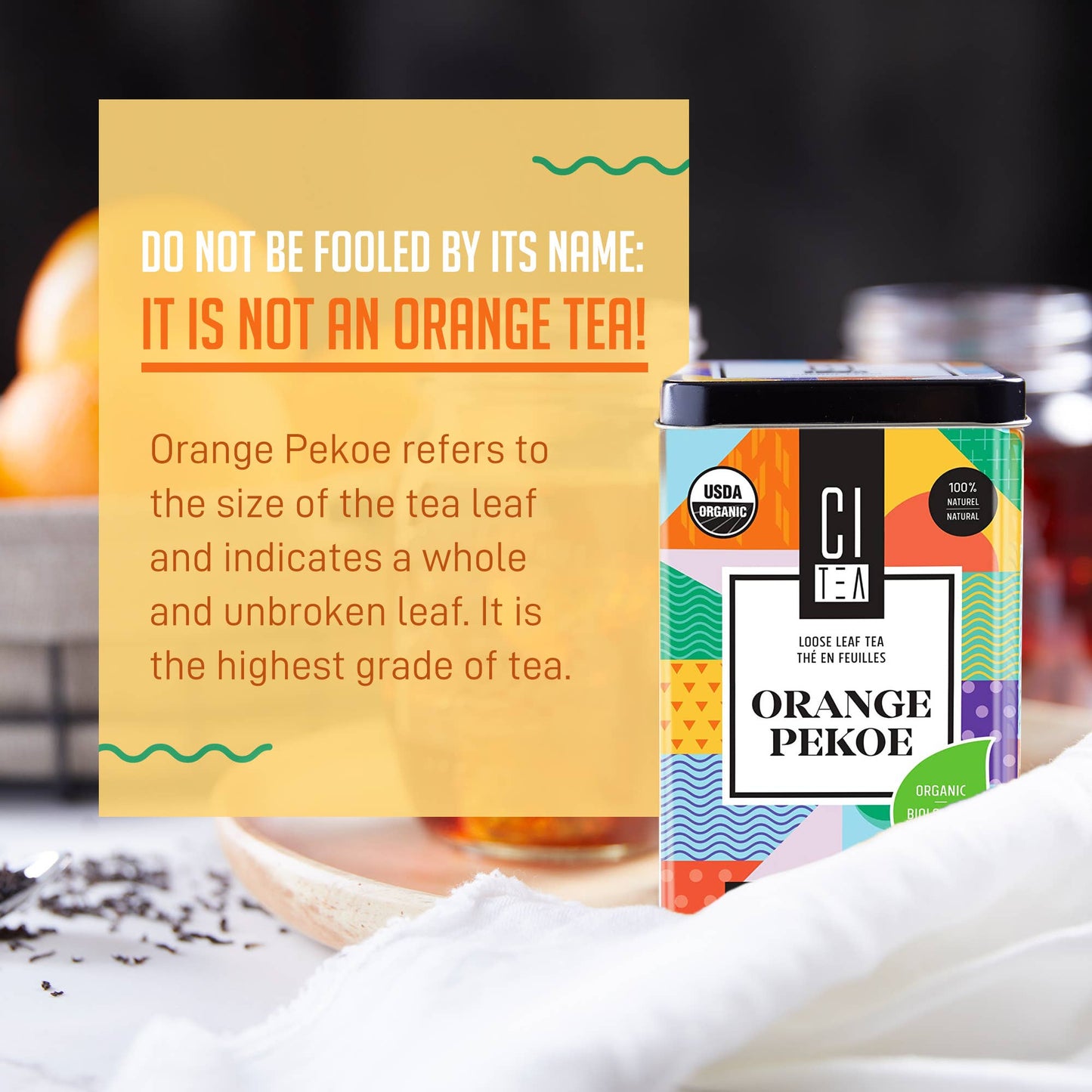 Organic Orange Pekoe Tea, Loose Leaf - 80 g